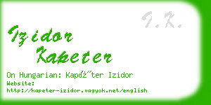 izidor kapeter business card